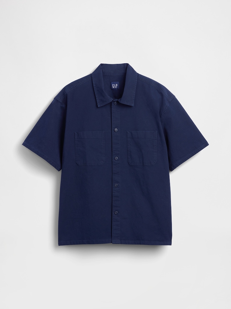 Relaxed Straight-Hem Utility Shirt
