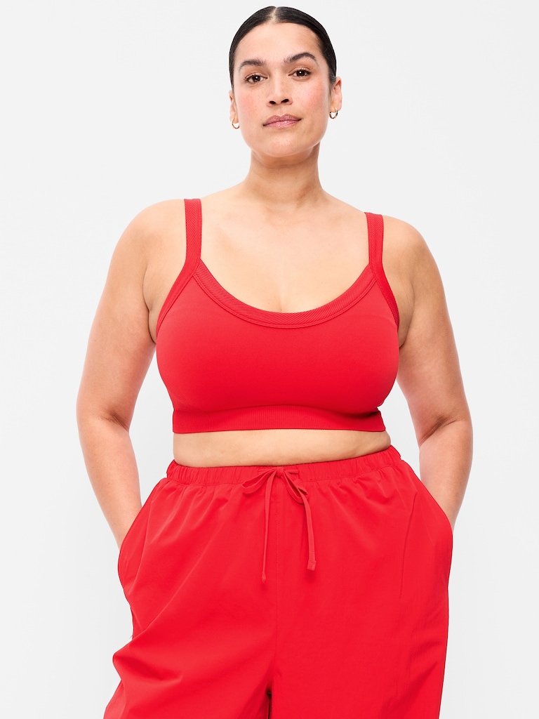 Light Support Fluid Seamless Ribbed Sports Bra