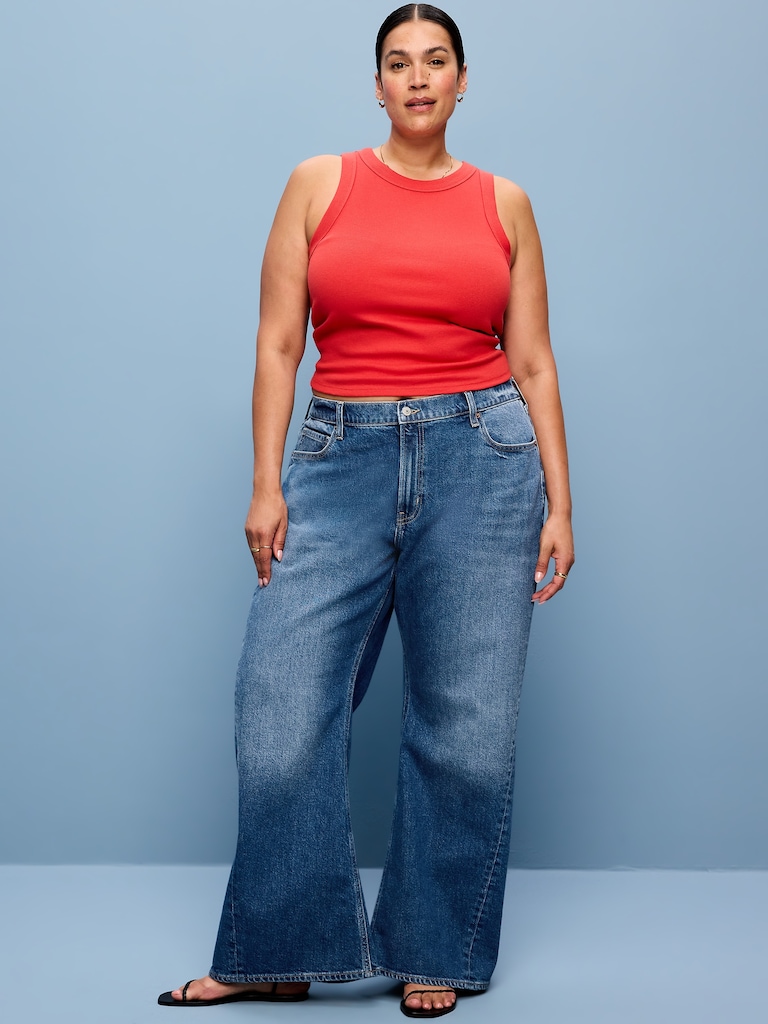 Mid-Rise Twisted-Seam Flare Jeans