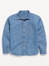 Oversized Long-Sleeve Denim Shirt for Boys
