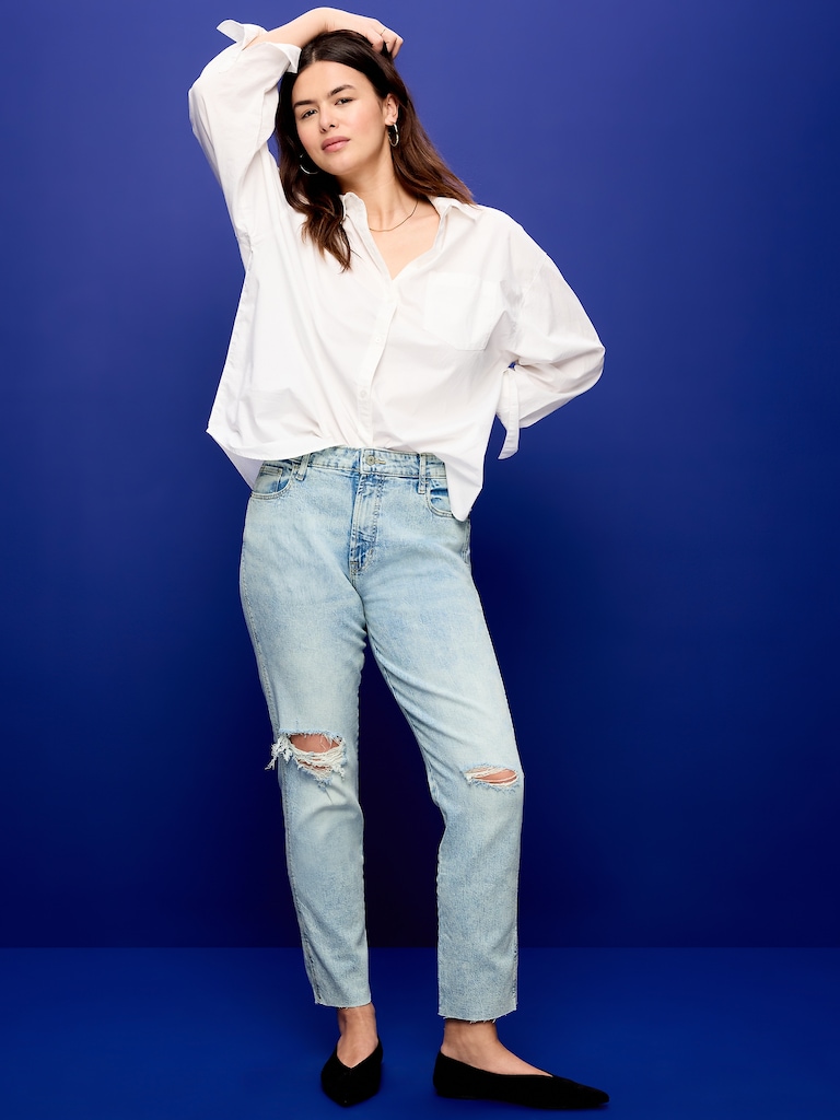 High-Waisted Vintage Slim Jeans