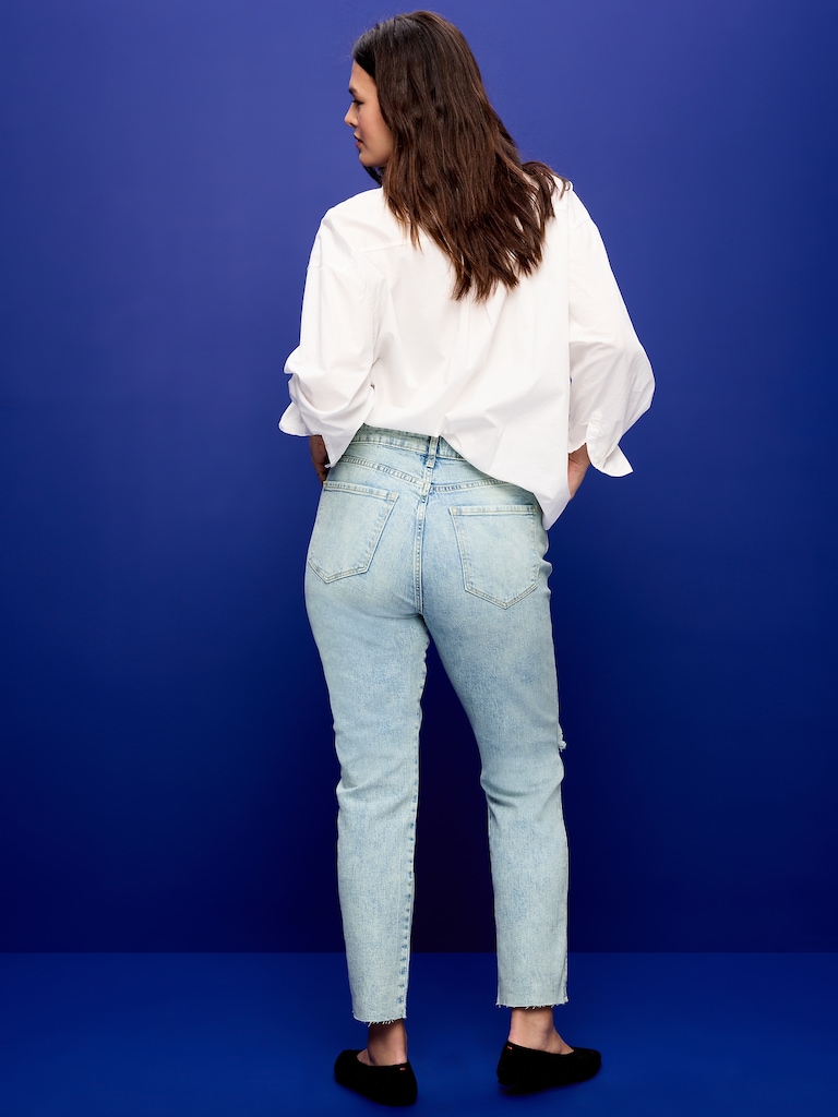 High-Waisted Vintage Slim Jeans