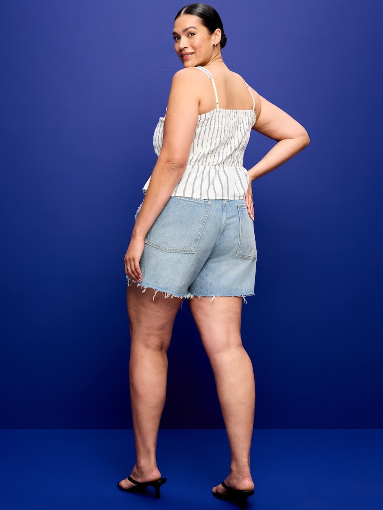 High-Waisted Baggy Jean Shorts -- 5-inch inseam