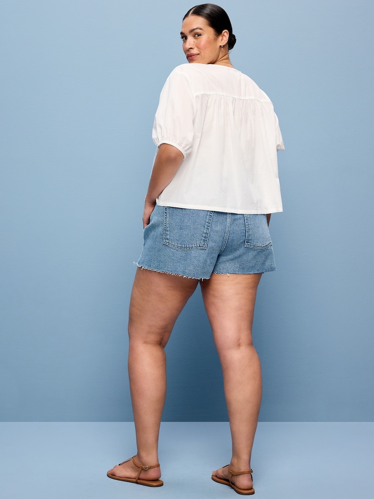 Extra High-Waisted Denim Micro Short