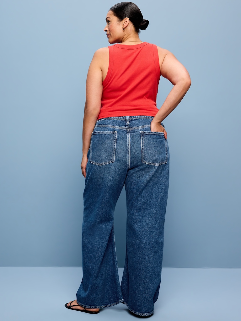Mid-Rise Twisted-Seam Flare Jeans