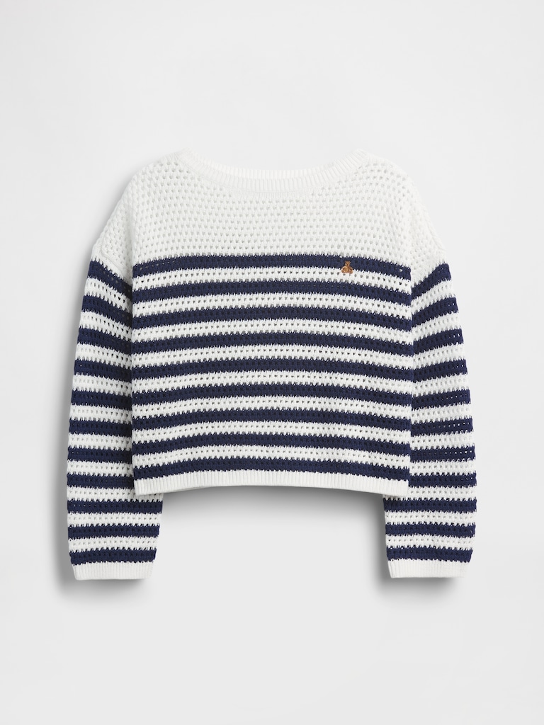 Kids Crochet Oversized Stripe Sweater