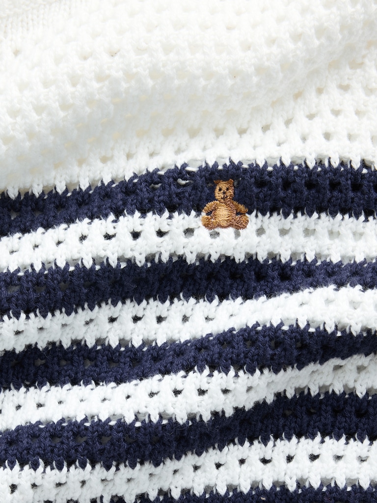 Kids Crochet Oversized Stripe Sweater