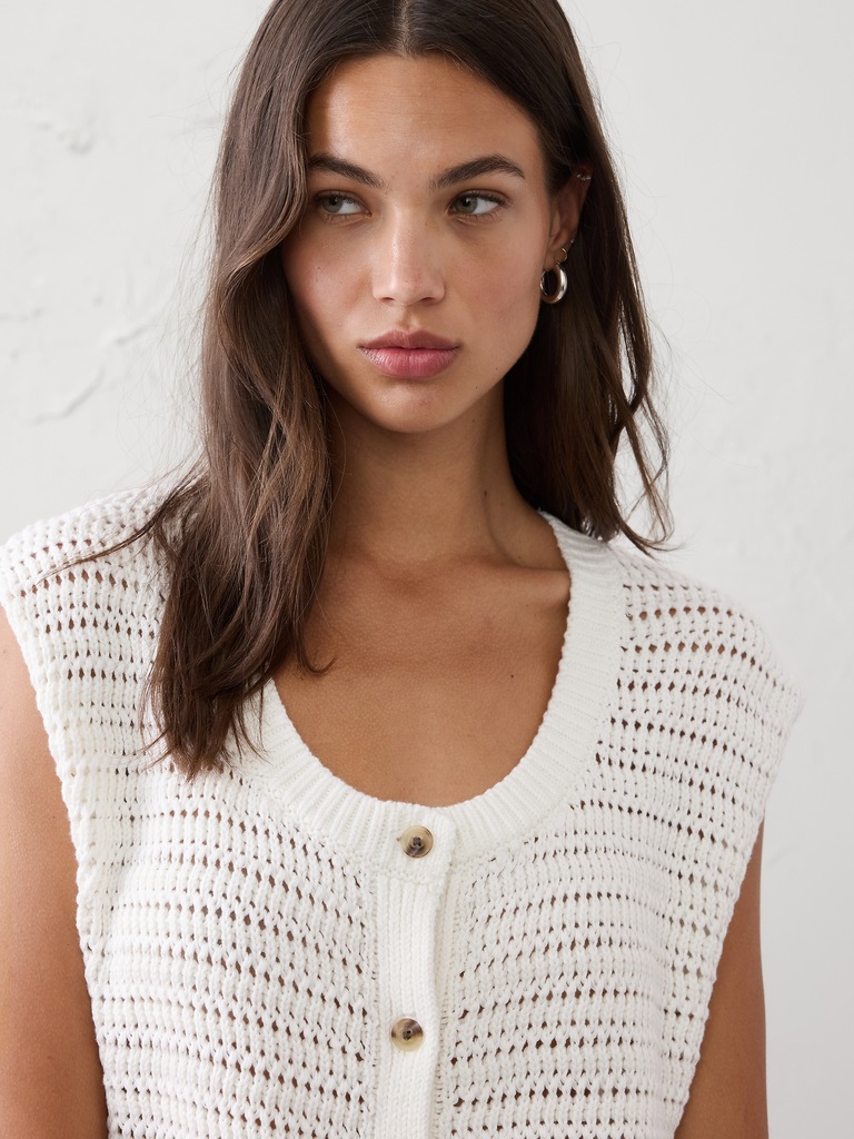 Relaxed Textured Sweater Vest