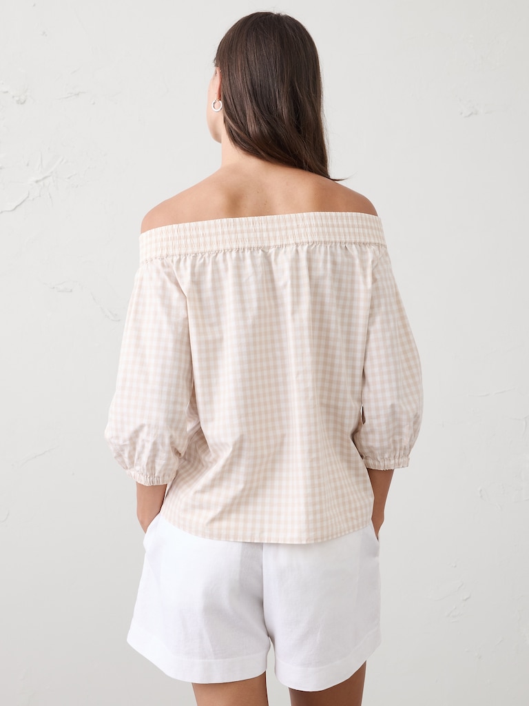 Off-Shoulder Smocked Top