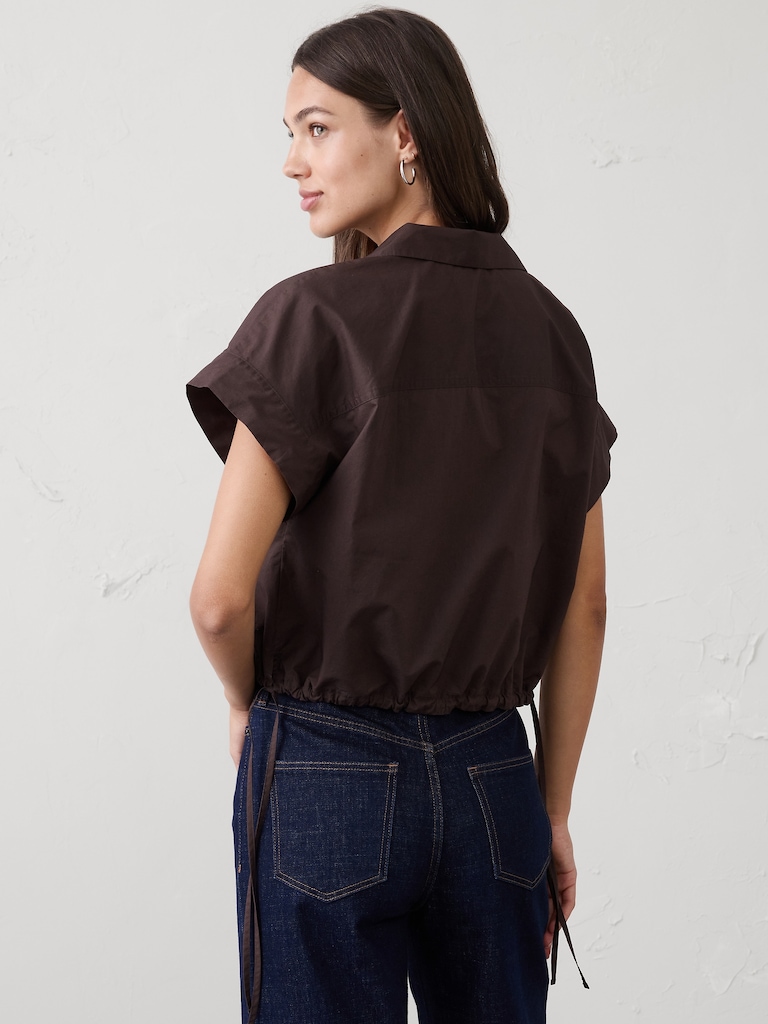 Drawstring-Hem Shirt
