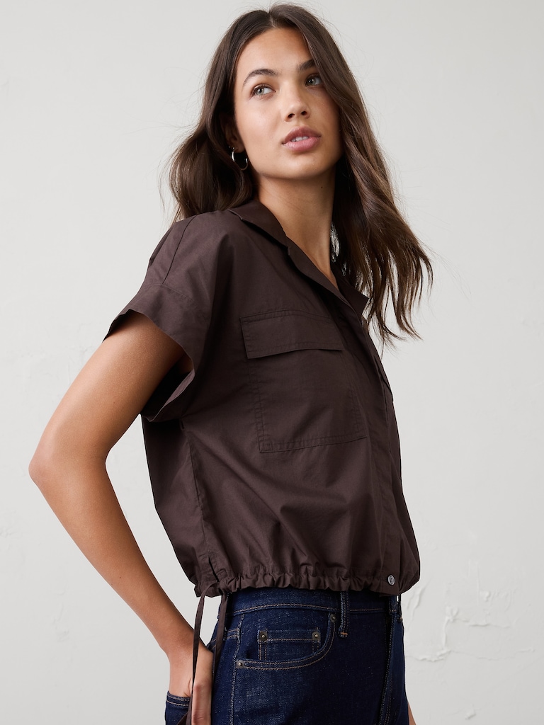 Drawstring-Hem Shirt