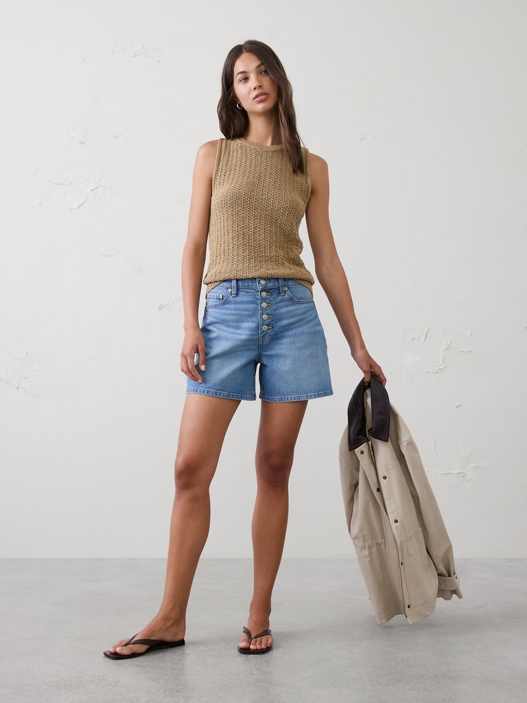 High-Rise Denim Short