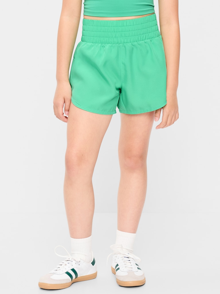 High-Waisted Dolphin-Hem Run Shorts for Girls