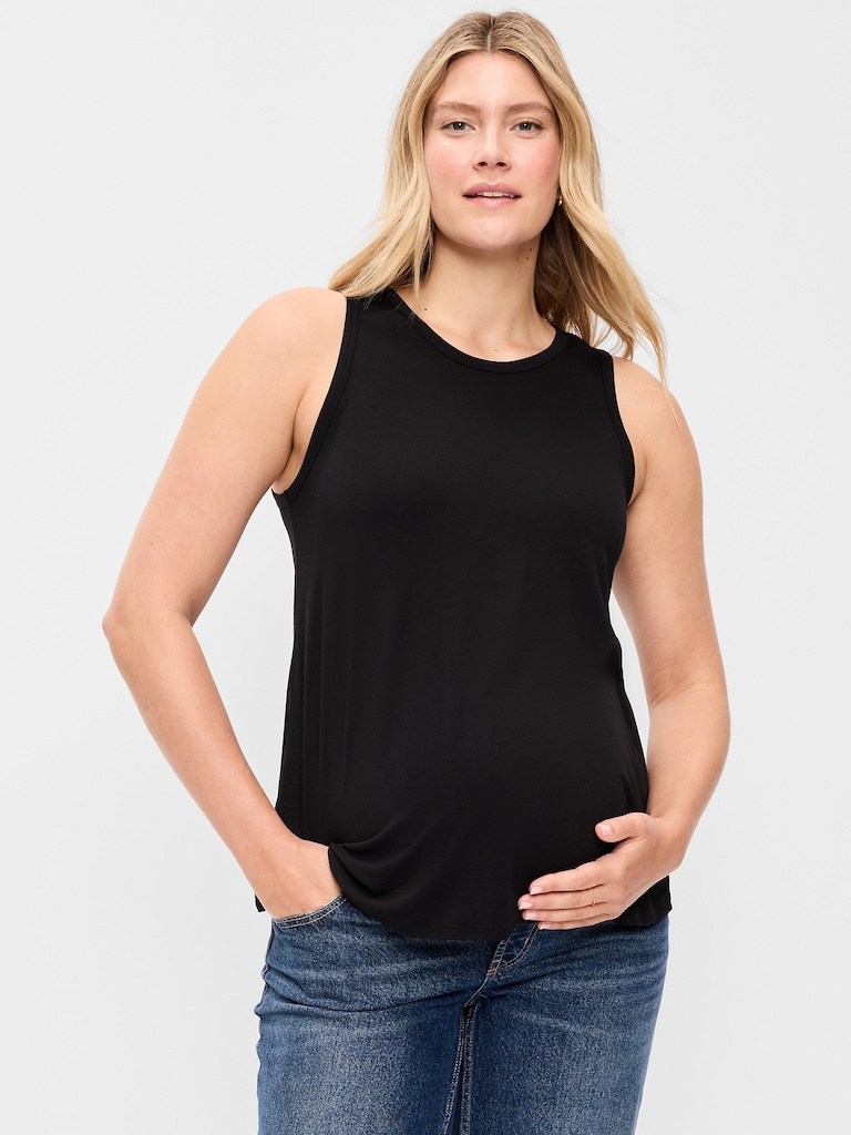 Maternity High-Neck Relaxed Tank Top