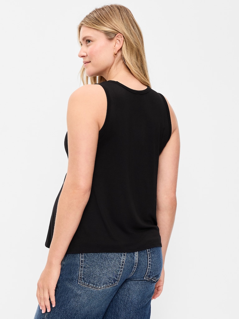 Maternity High-Neck Relaxed Tank Top