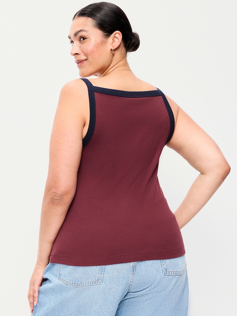 Snug Apron-Neck Tank Top