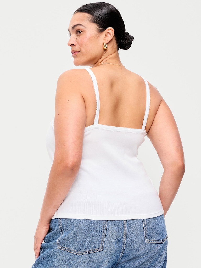 Button-Front Cami Tank Top