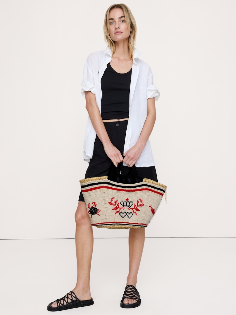 Póvoa Large Embroidered Basket By Entrudo