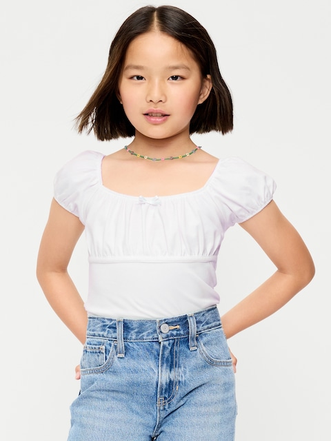 Puff-Sleeve Top for Girls