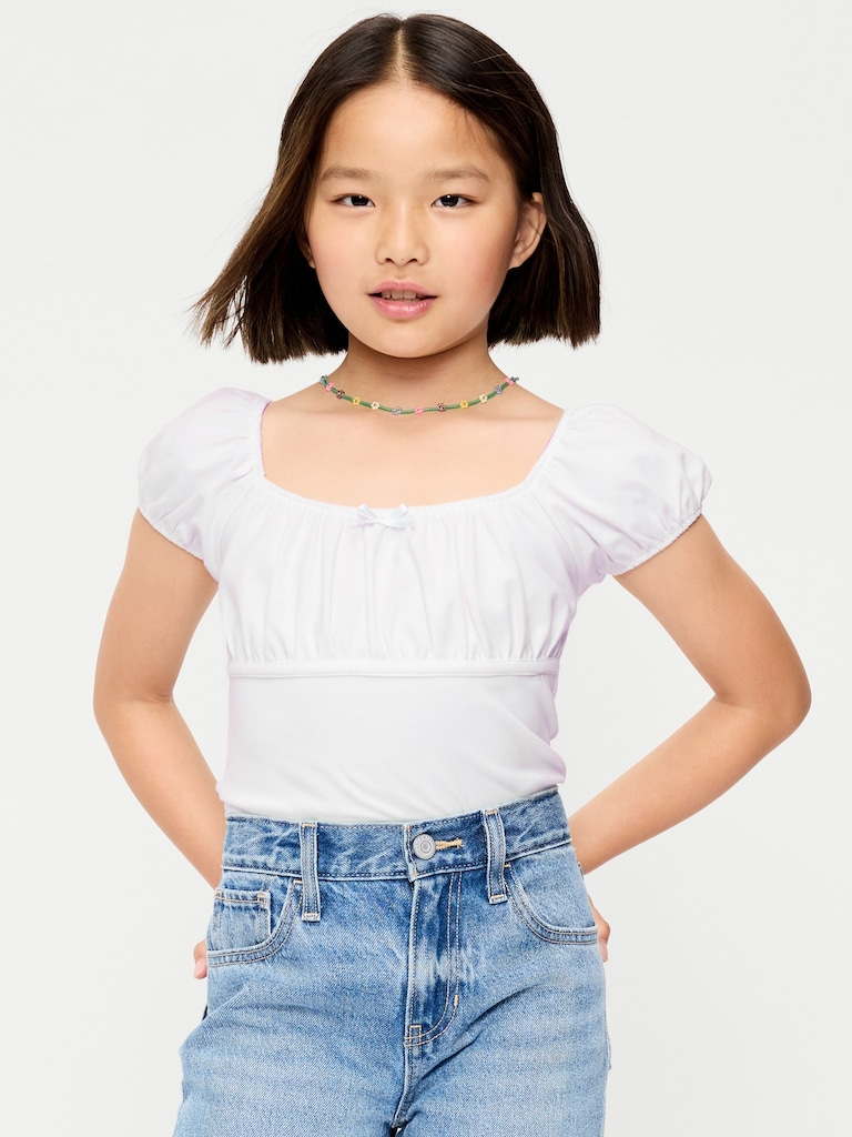 Puff-Sleeve Top for Girls