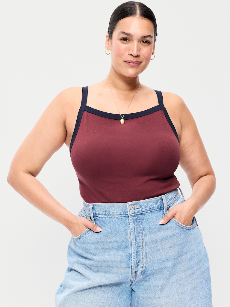 Snug Apron-Neck Tank Top