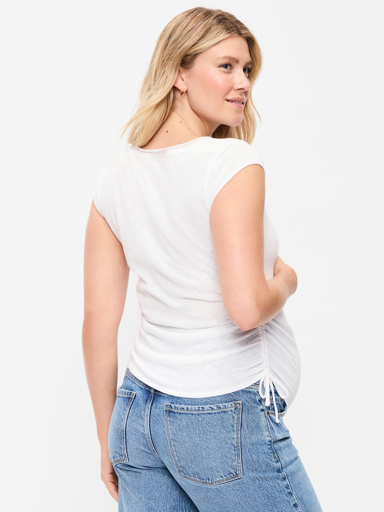 Maternity Side-Cinch Jersey Top