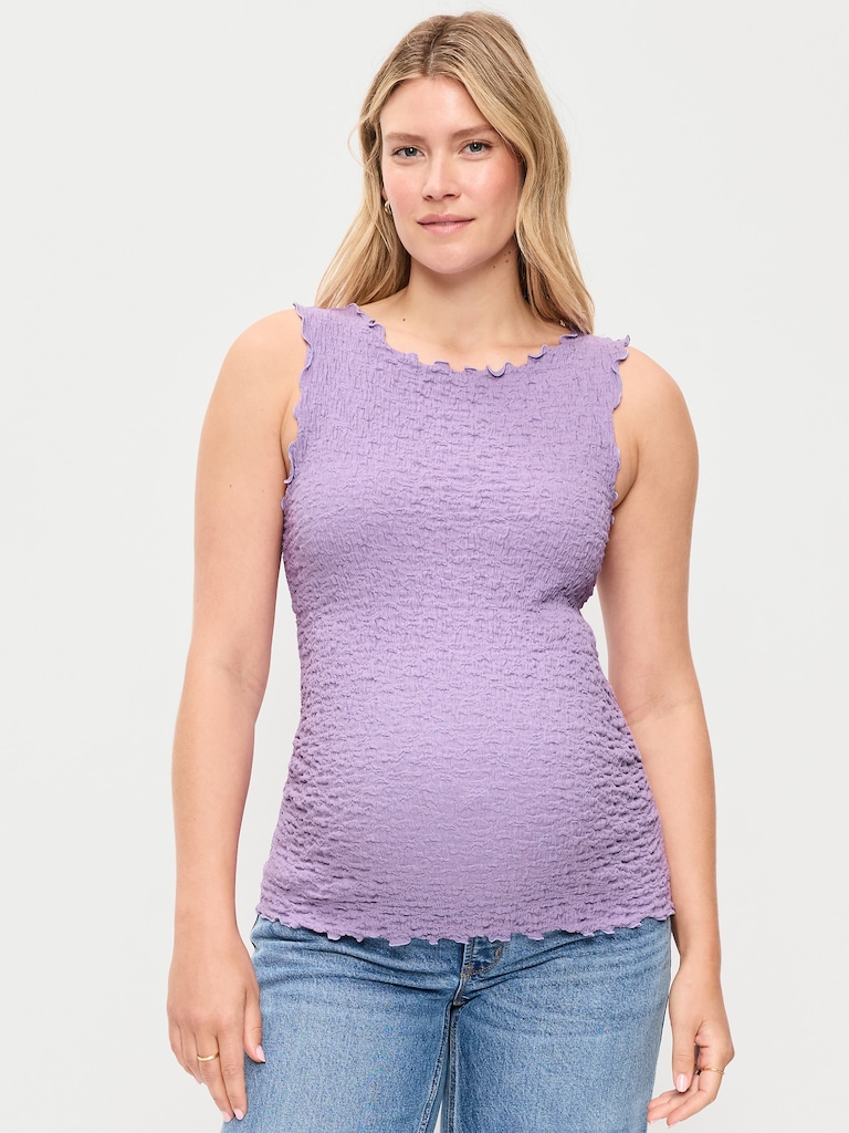 Maternity Texured High-Neck Tank Top