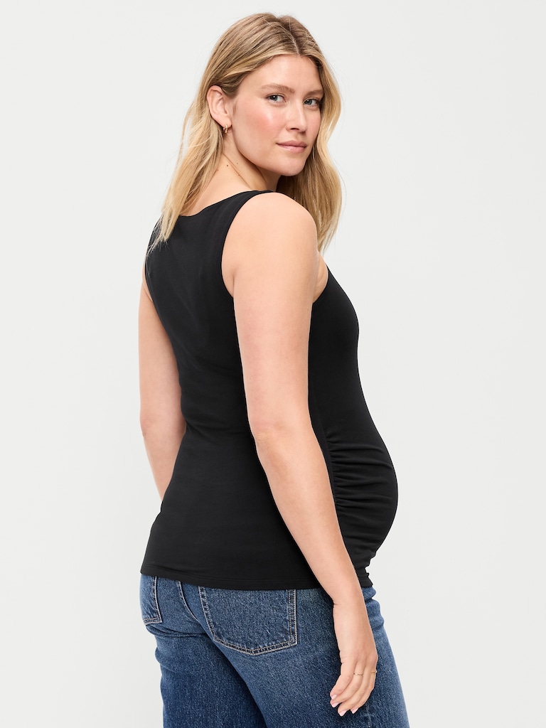 Maternity Slit-Neck Tank Top