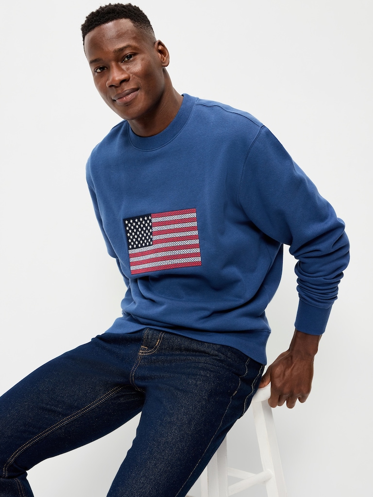 Loose Graphic Crew-Neck Sweatshirt