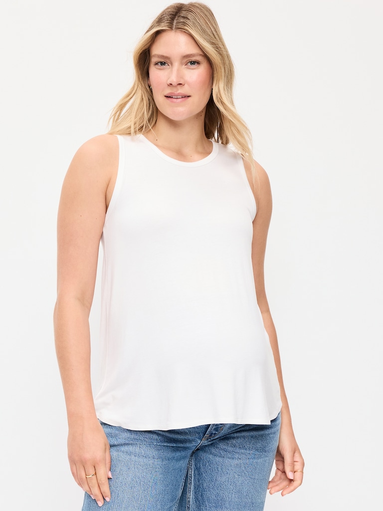 Maternity High-Neck Relaxed Tank Top