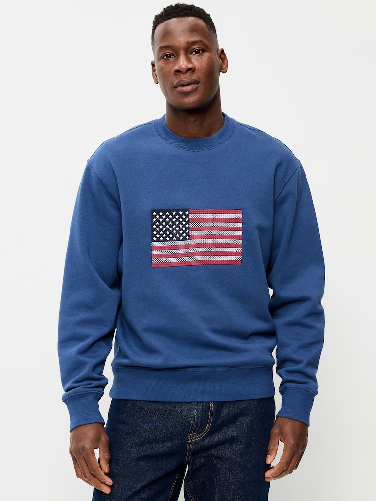 Loose Graphic Crew-Neck Sweatshirt