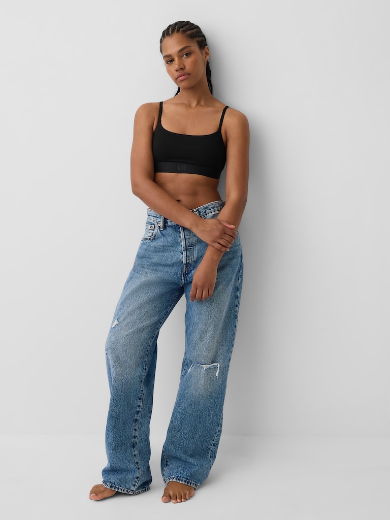 Organic Stretch Cotton Logo Bralette