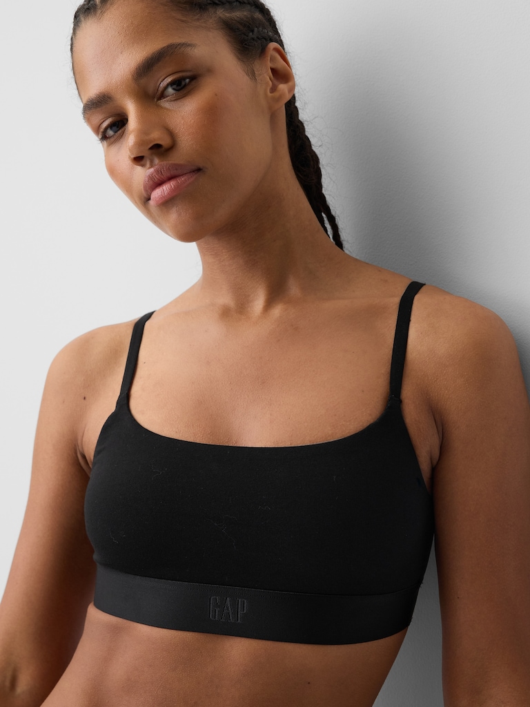 Organic Stretch Cotton Logo Bralette