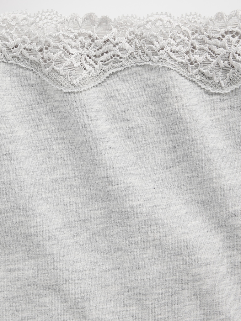 Organic Stretch Cotton Lace-Trim Hipster