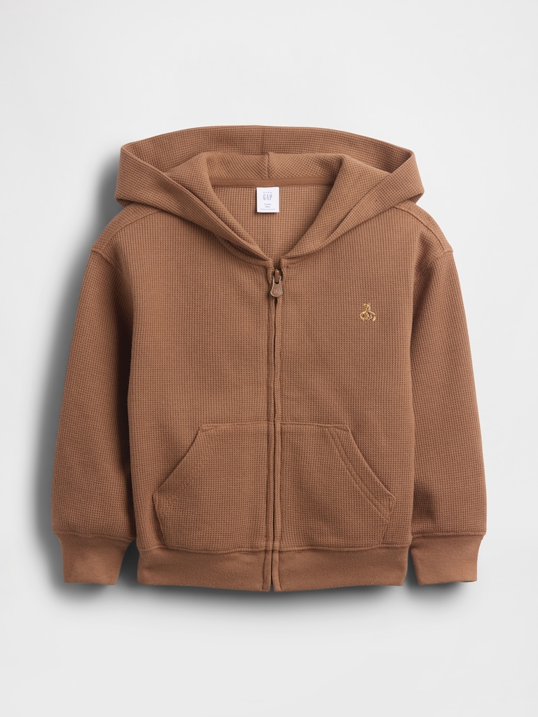 Baby & Toddler Waffle Zip Hoodie