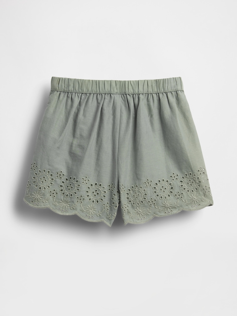 Baby & Toddler Eyelet Hem Pull-On Shorts