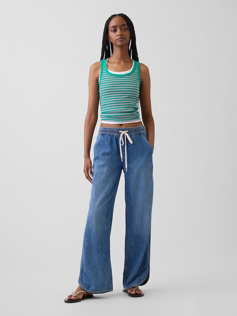 Low Rise UltraSoft '90s Loose Easy Dolphin-Hem Jeans