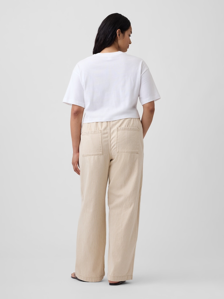 High Rise Pull-On Wide-Leg Jeans