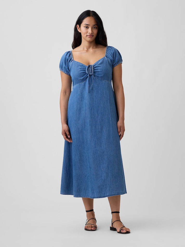 Puff Sleeve Midi Dress