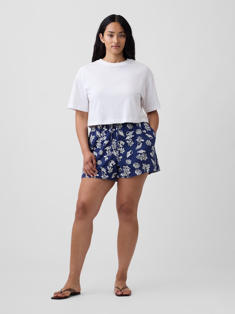 4" Pull-On Linen-Blend Shorts
