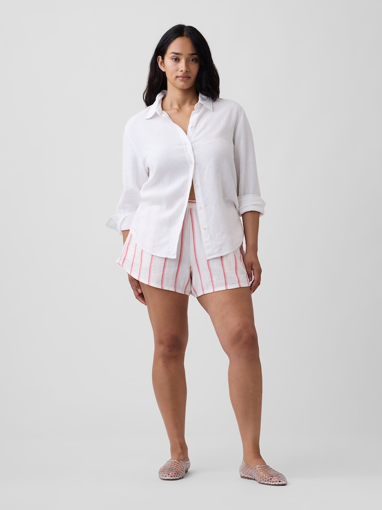 4" High Rise Relaxed Pull-On Gauze Shorts