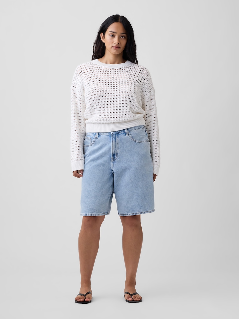 11" Low Slung SuperSoft Longline Denim Shorts
