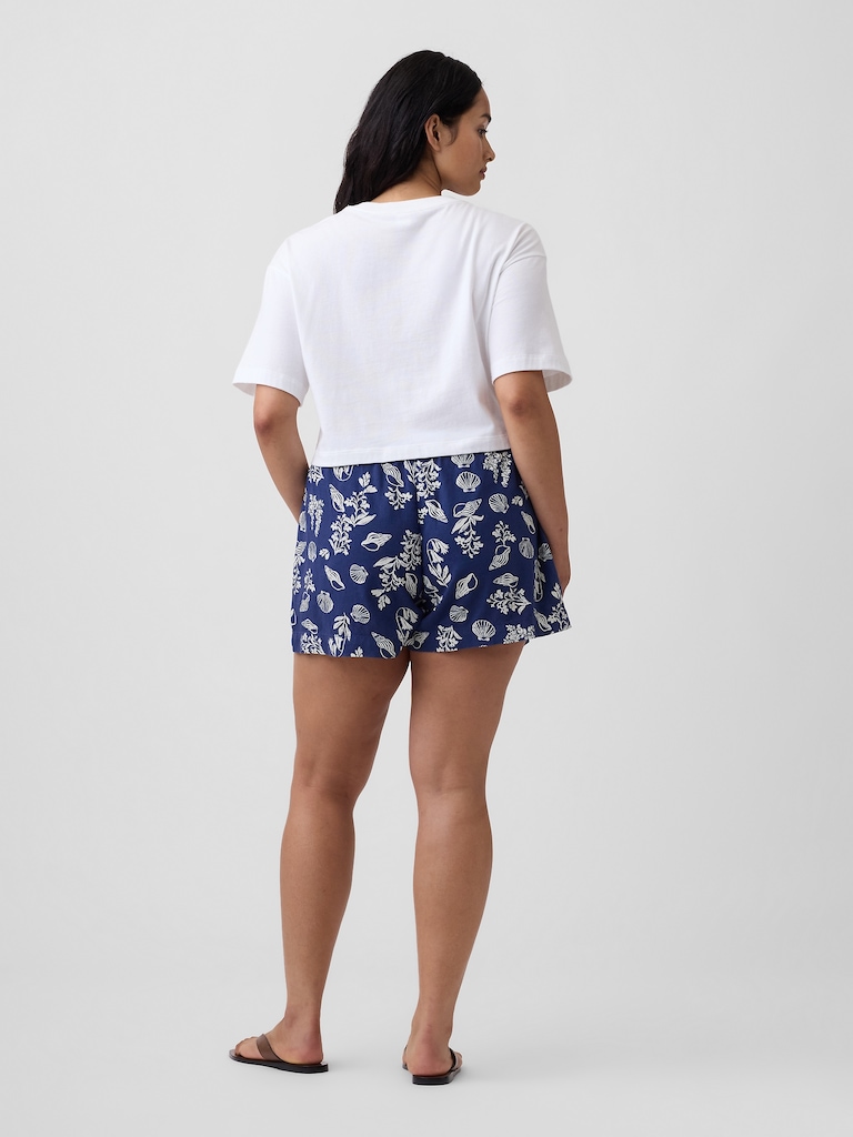 4" Pull-On Linen-Blend Shorts
