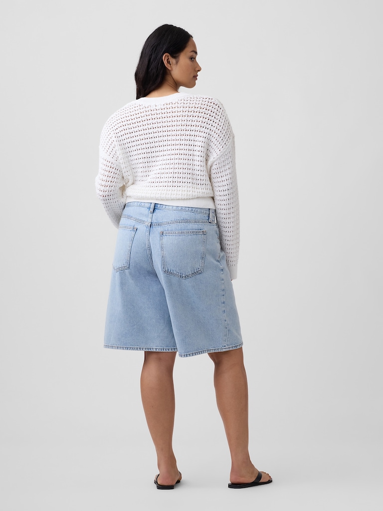 11" Low Slung SuperSoft Longline Denim Shorts
