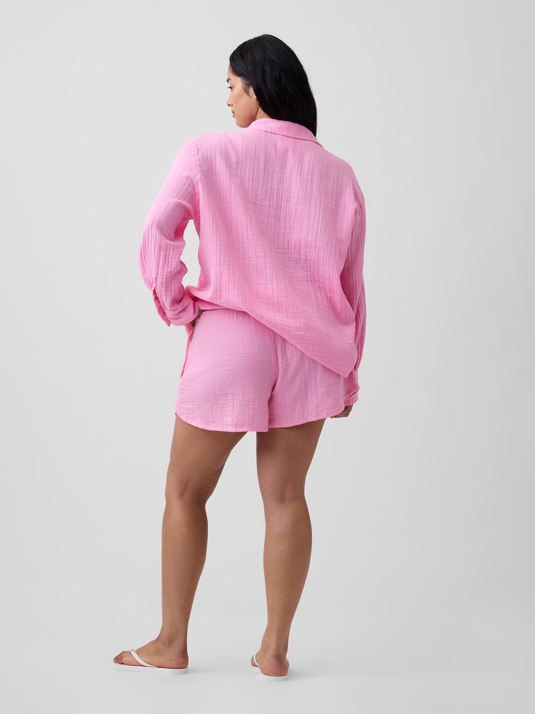 4" High Rise Relaxed Pull-On Gauze Shorts