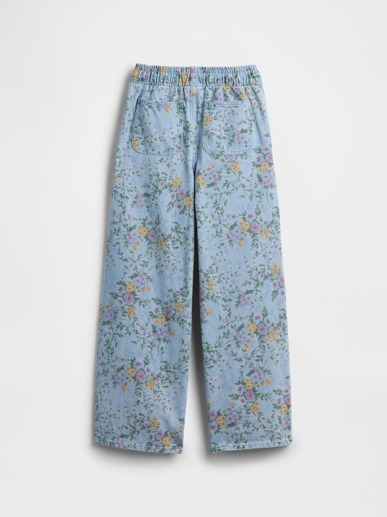 Kids Pull-On Wide Leg Jeans