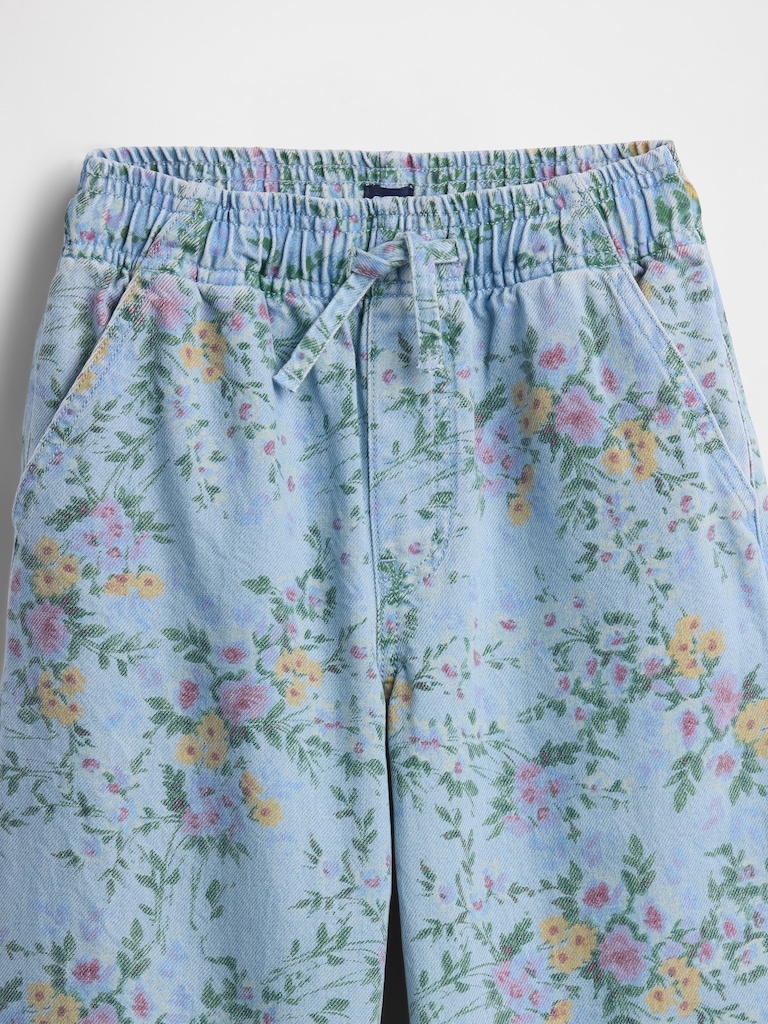 Kids Pull-On Wide Leg Jeans