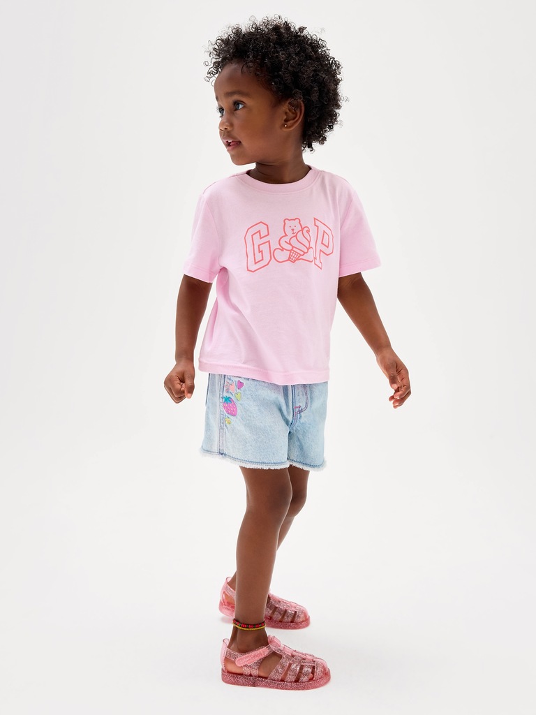 babyGap Embroidered Paperbag Mom Jean Shorts