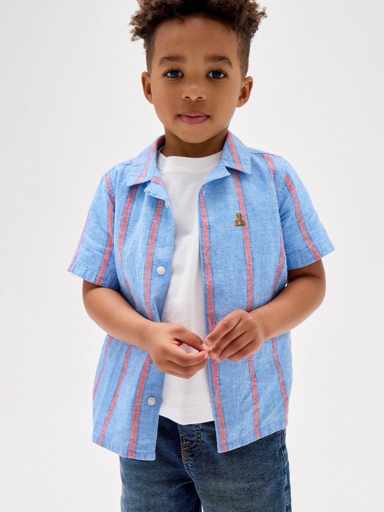 babyGap Brannan Bear Linen-Blend Vacay Shirt