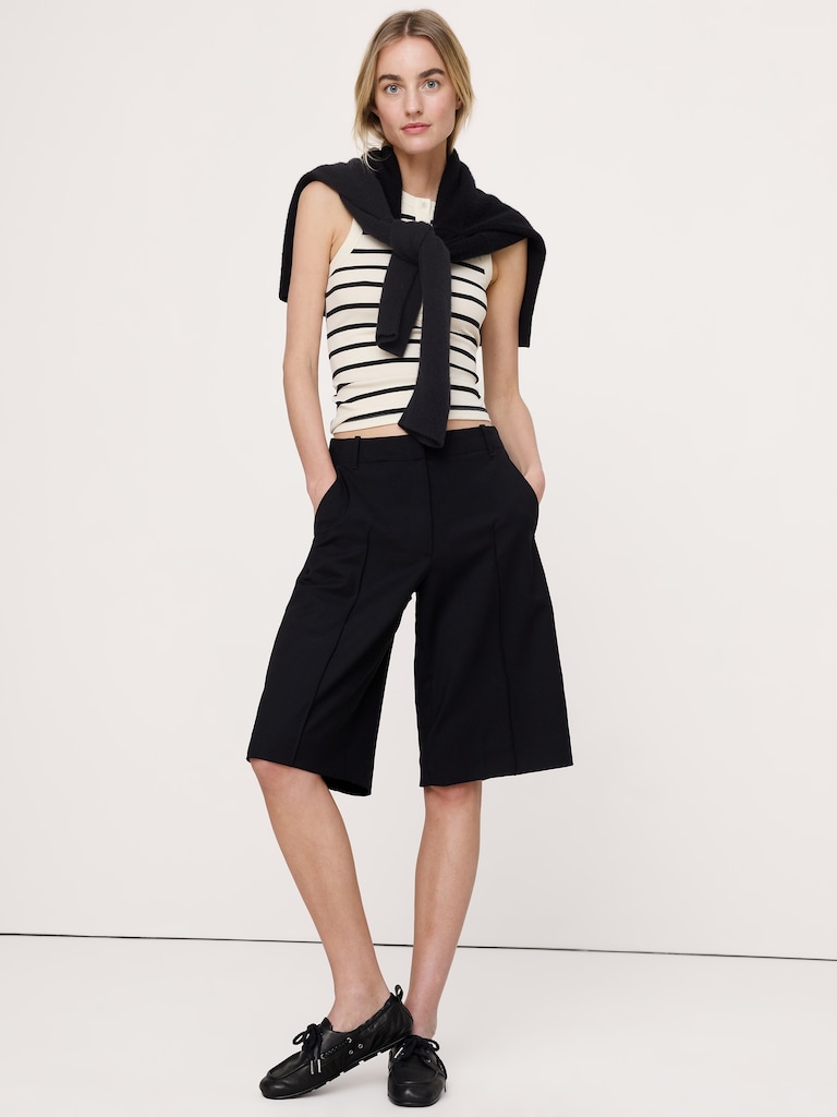 Ribbed Henley Tank
